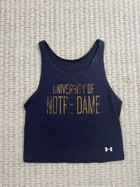 Under Armour Notre Dame Fighting Irish Navy Fitted Racerback Tank Top Small
